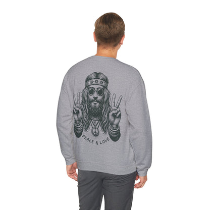 Peace & Love Crewneck Sweatshirt — Retro Vibe Peaceful Graphic