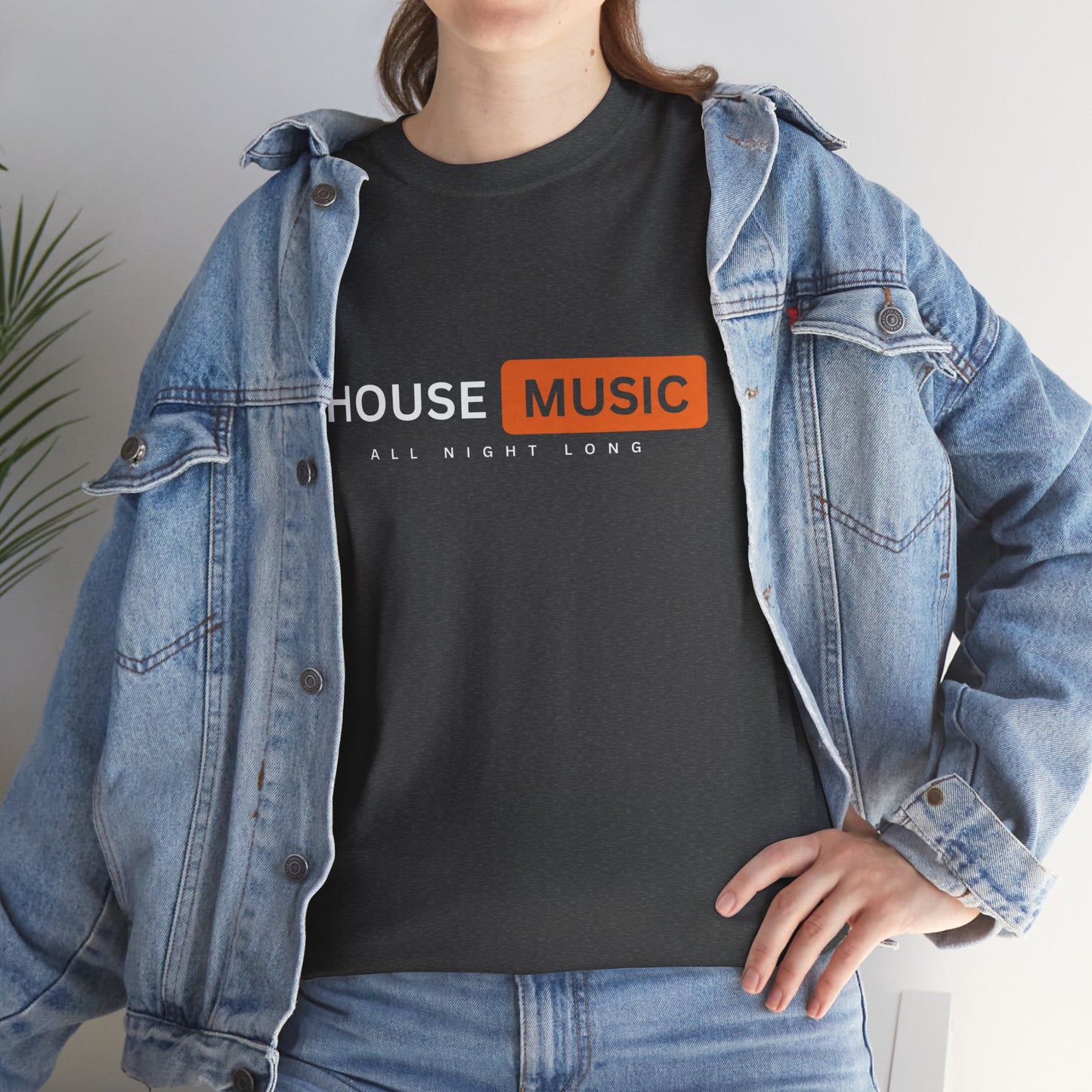 House music all night long hub T-Shirt — Unisex Heavy Cotton Tee