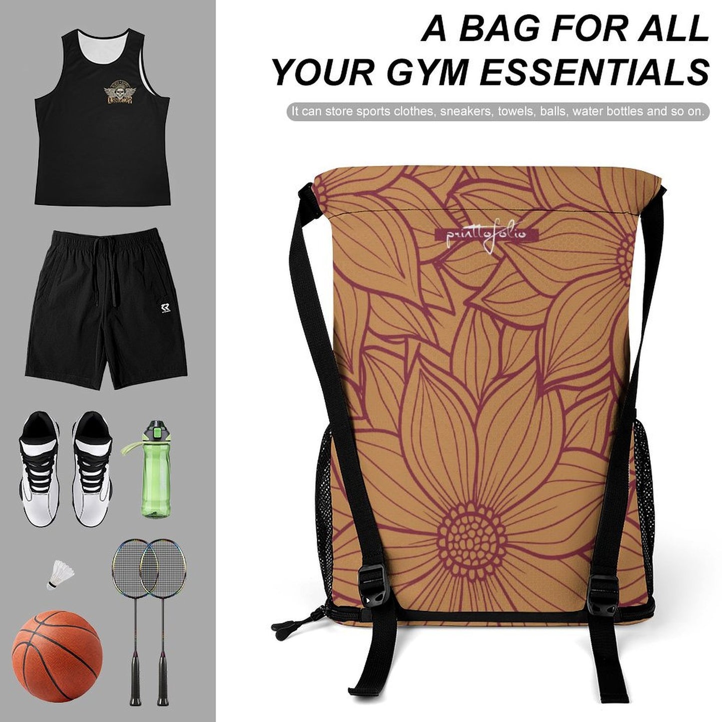 Flower red - sport bag