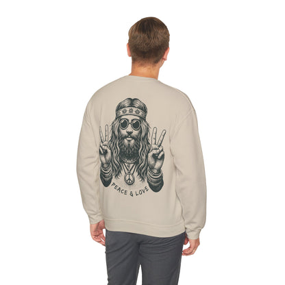 Peace & Love Crewneck Sweatshirt — Retro Vibe Peaceful Graphic