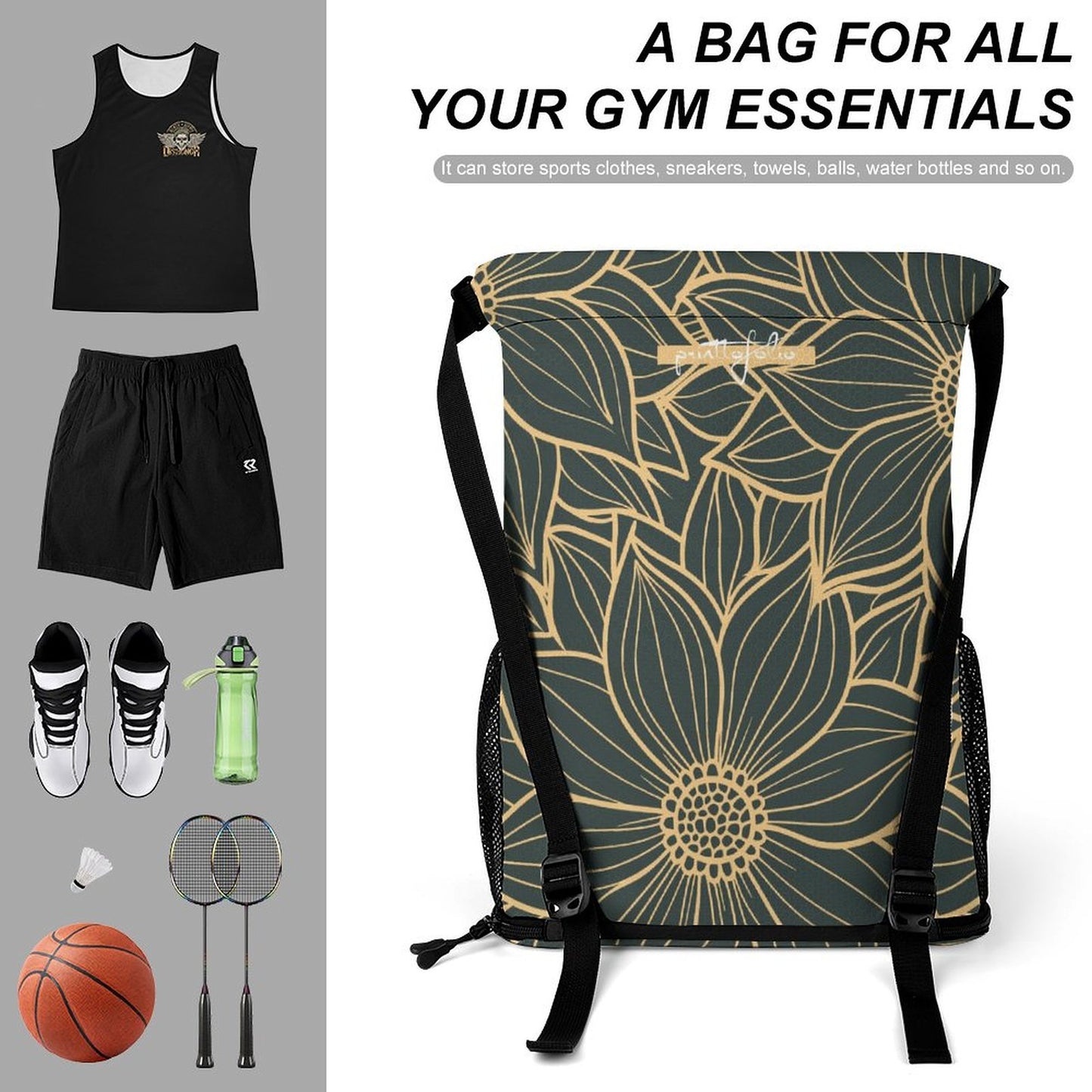 Flower green - sport bag