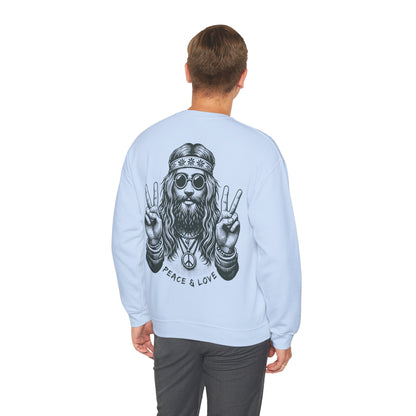 Peace & Love Crewneck Sweatshirt — Retro Vibe Peaceful Graphic
