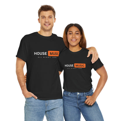House music all night long hub T-Shirt — Unisex Heavy Cotton Tee