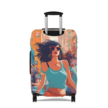 The fun girl suitcase protector.