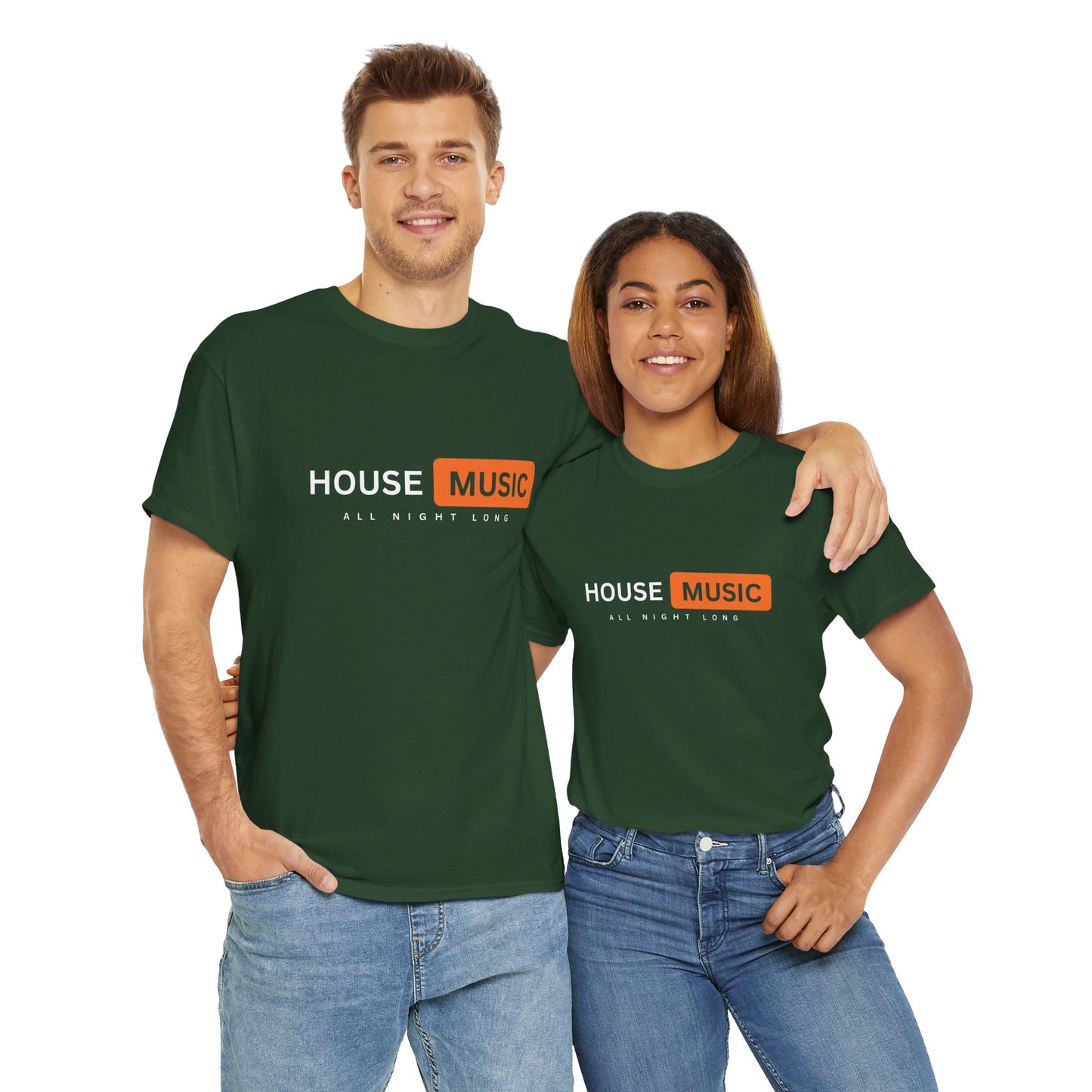 House music all night long hub T-Shirt — Unisex Heavy Cotton Tee