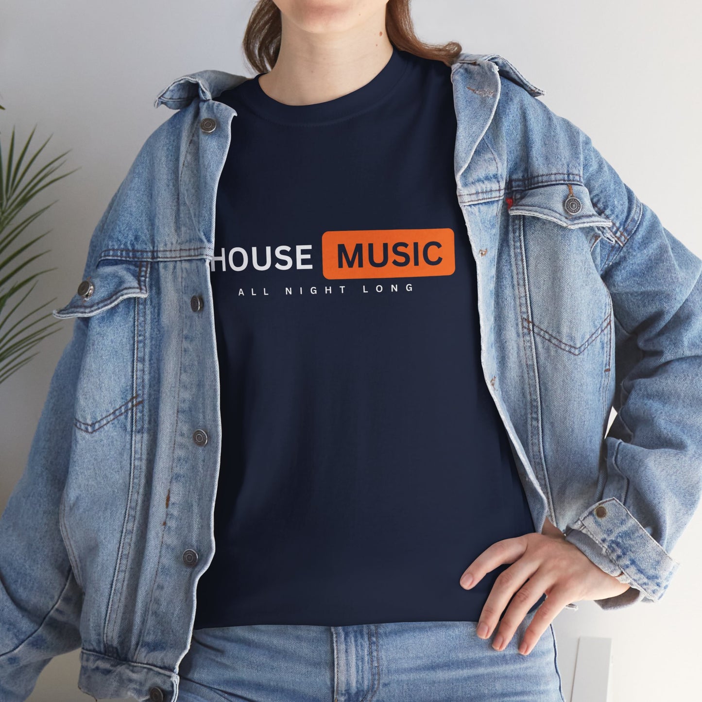 House music all night long hub T-Shirt — Unisex Heavy Cotton Tee
