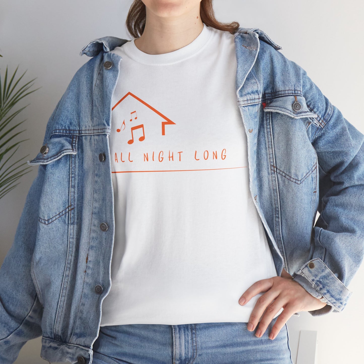 House music all night long T-Shirt — Unisex Heavy Cotton Tee