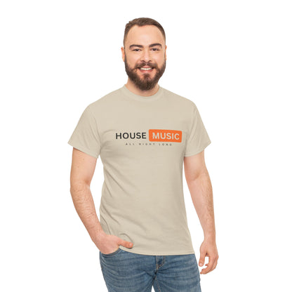 House music all night long hub T-Shirt — Unisex Heavy Cotton Tee