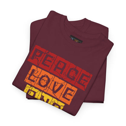 Peace Love and House Music T-Shirt — Unisex Heavy Cotton Tee