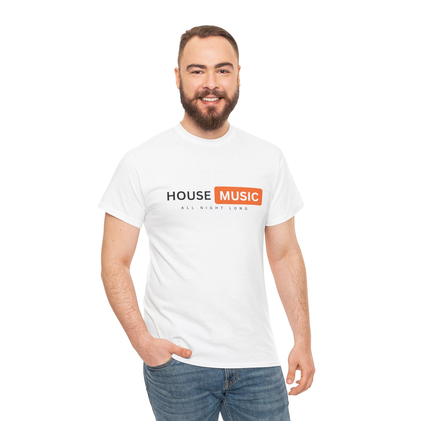 House music all night long hub T-Shirt — Unisex Heavy Cotton Tee