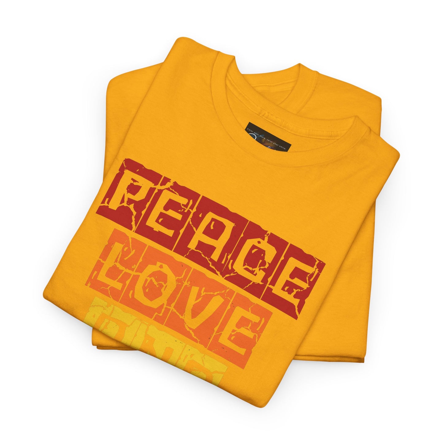 Peace Love and House Music T-Shirt — Unisex Heavy Cotton Tee