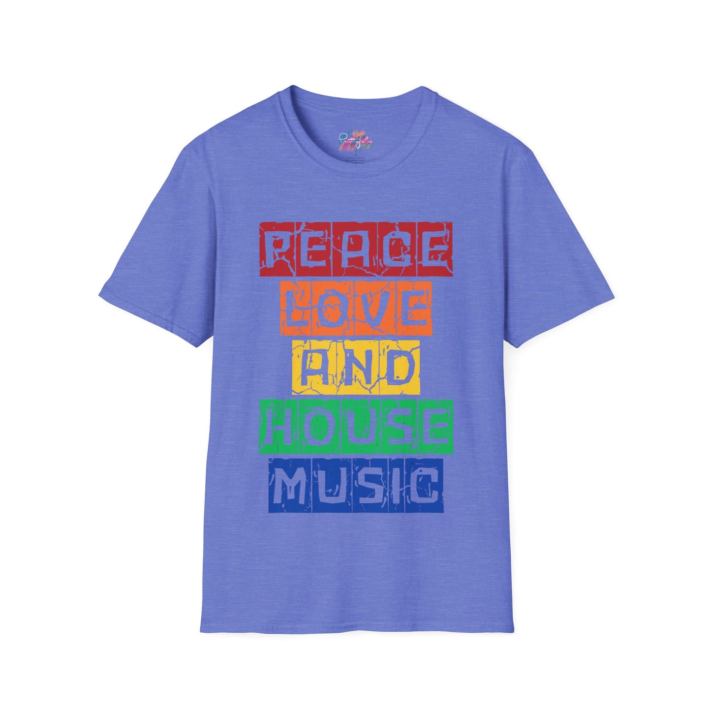 House music - Peace love - Unisex Softstyle T-Shirt