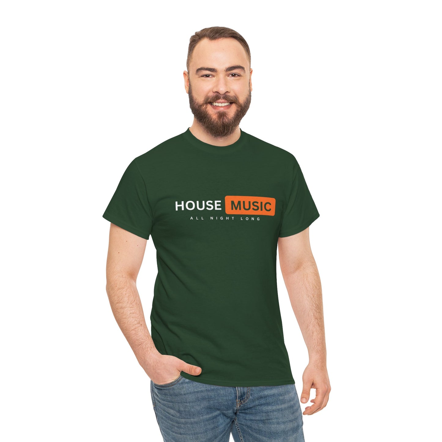 House music all night long hub T-Shirt — Unisex Heavy Cotton Tee