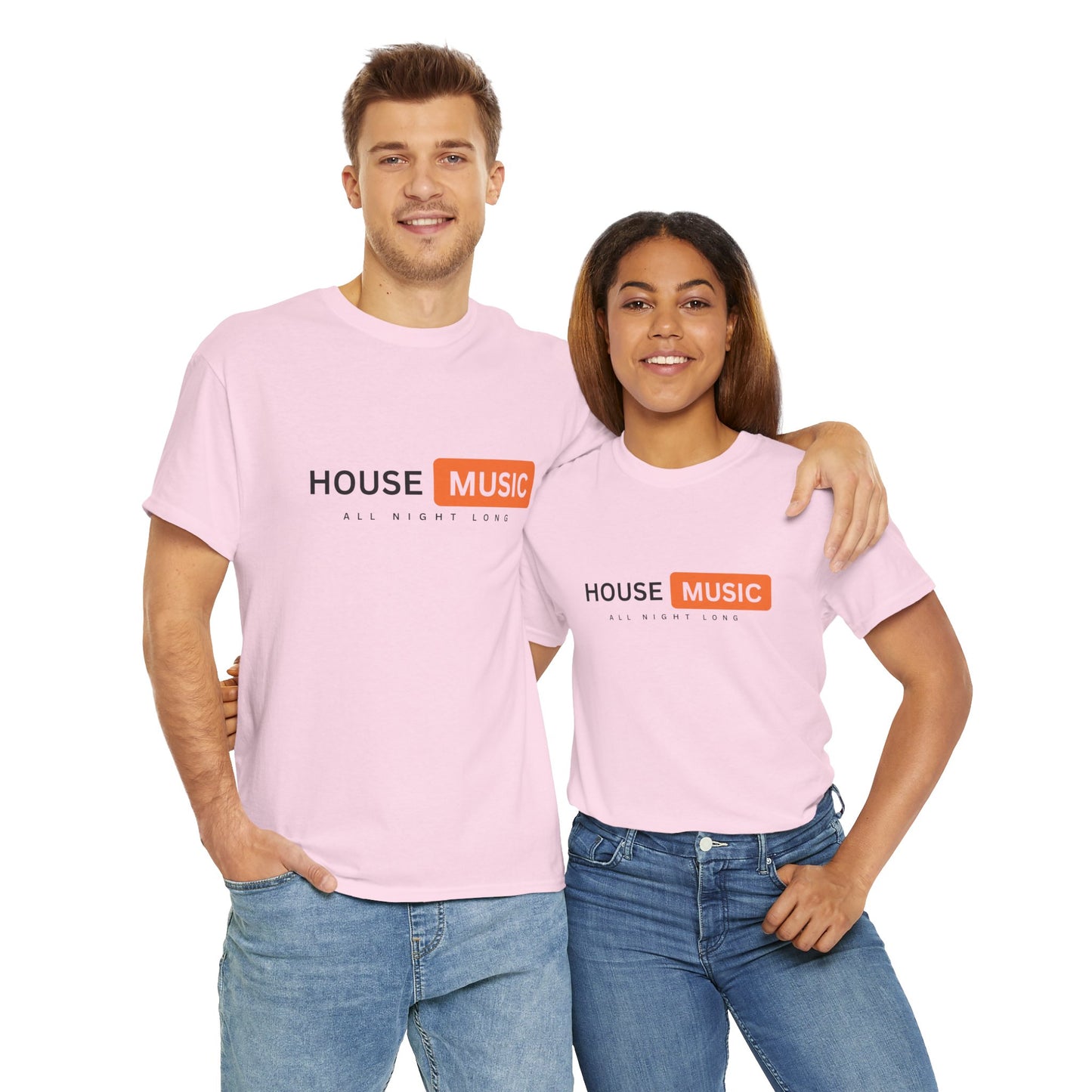 House music all night long hub T-Shirt — Unisex Heavy Cotton Tee