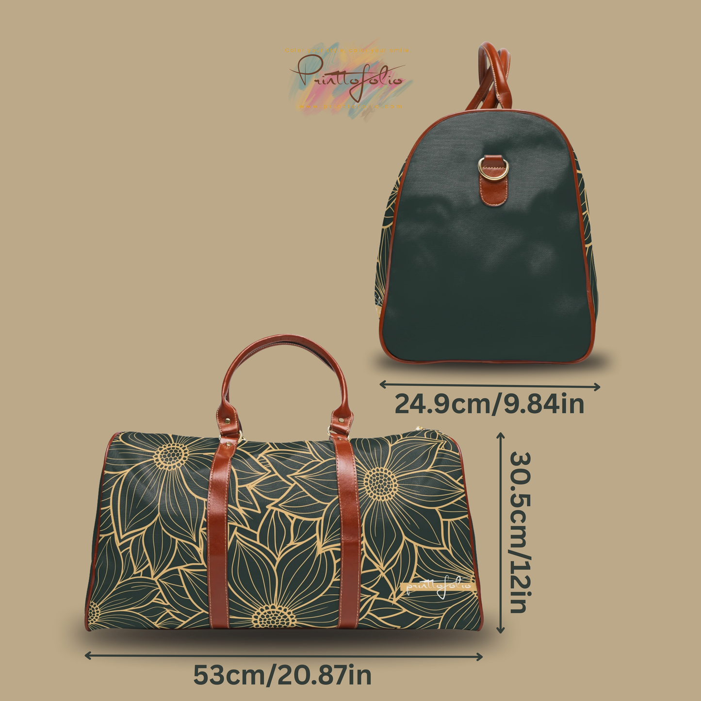 boho flower collection green