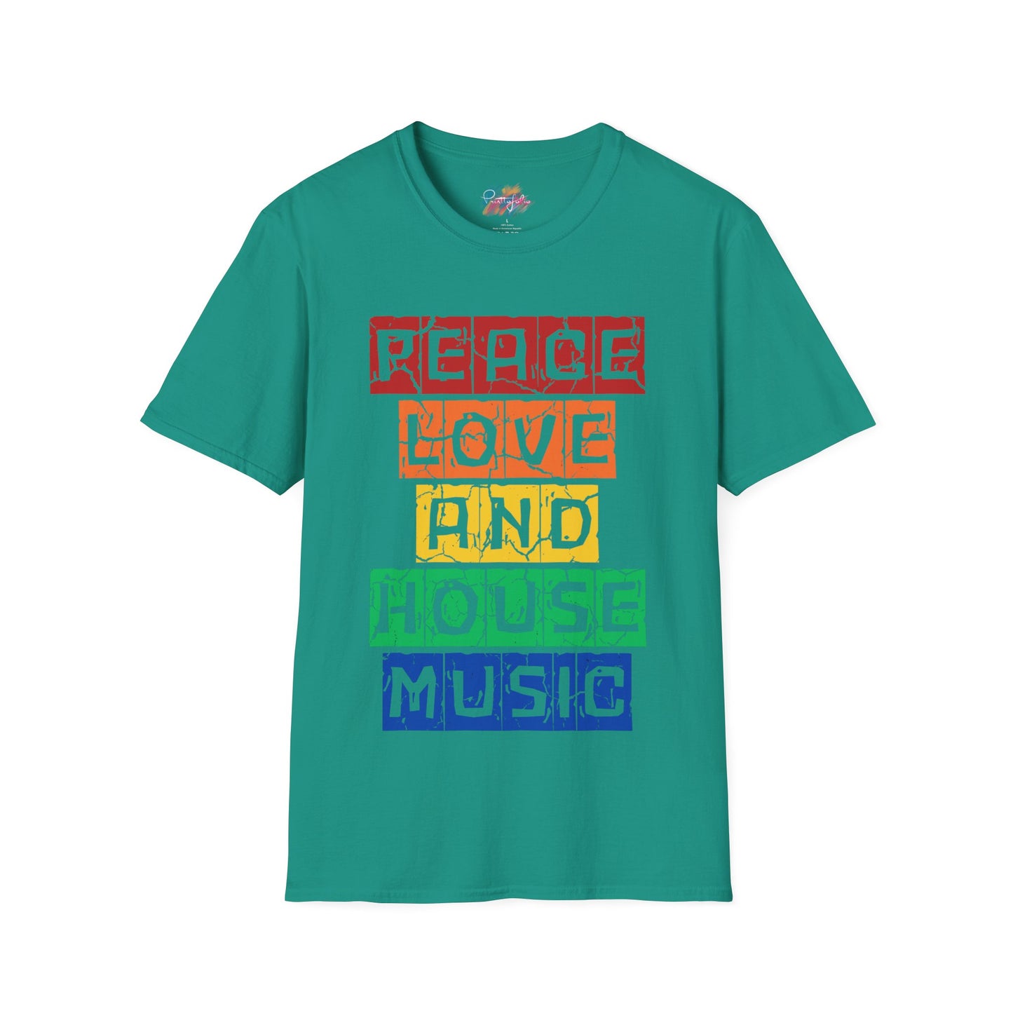 House music - Peace love - Unisex Softstyle T-Shirt