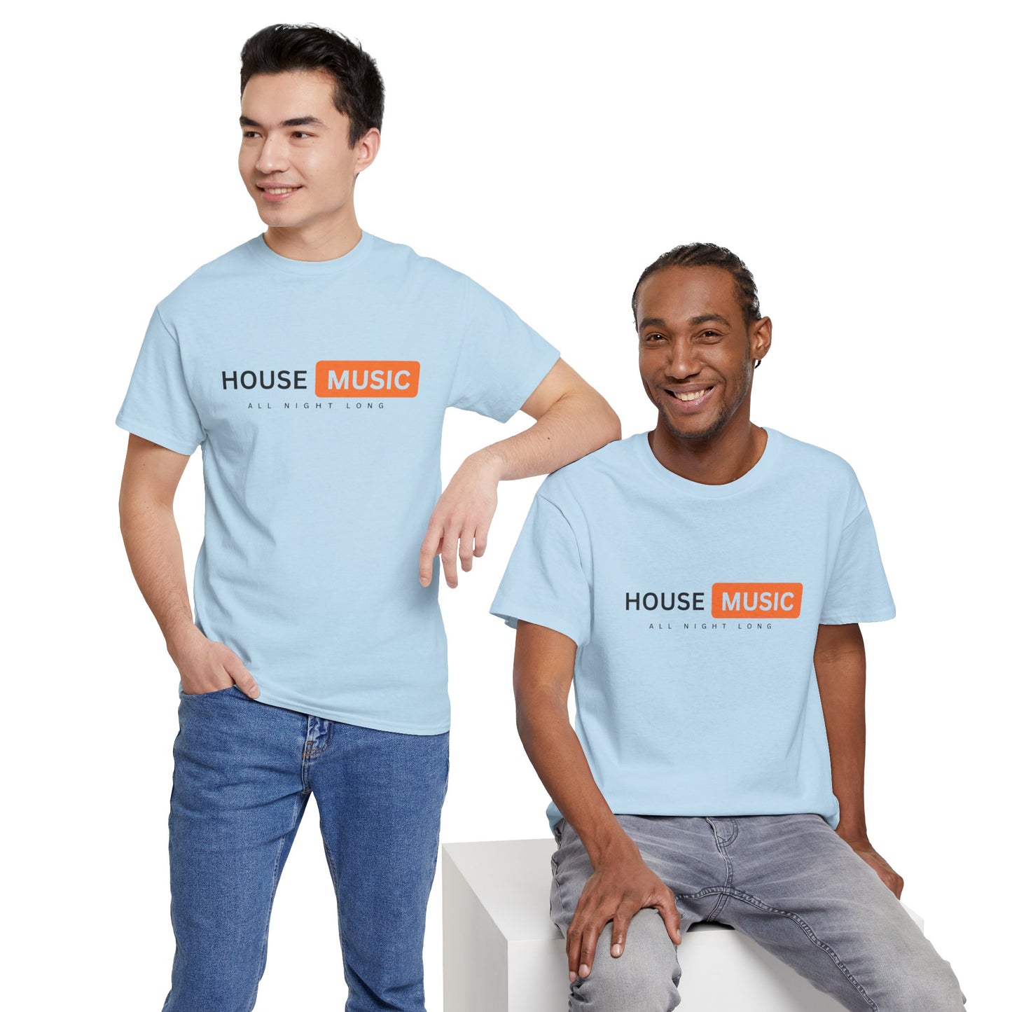 House music all night long hub T-Shirt — Unisex Heavy Cotton Tee