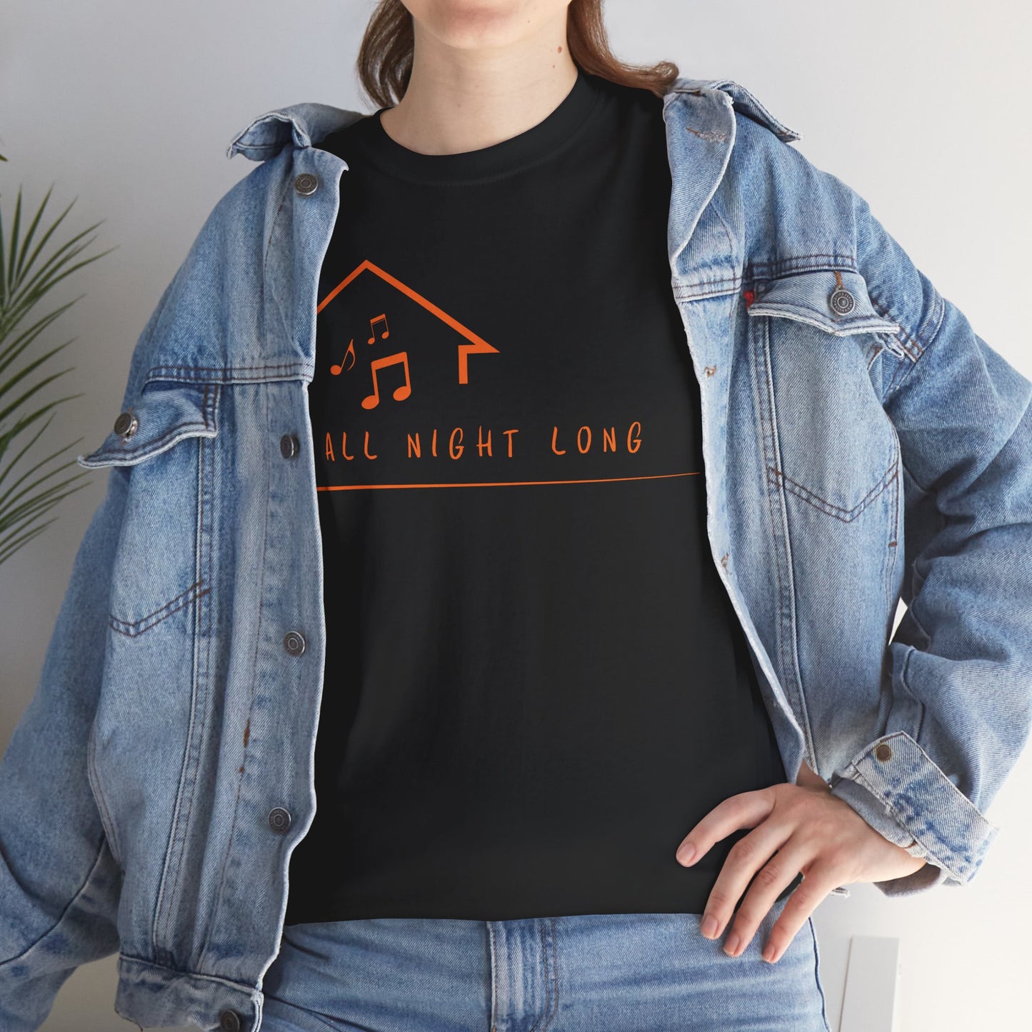 House music all night long T-Shirt — Unisex Heavy Cotton Tee
