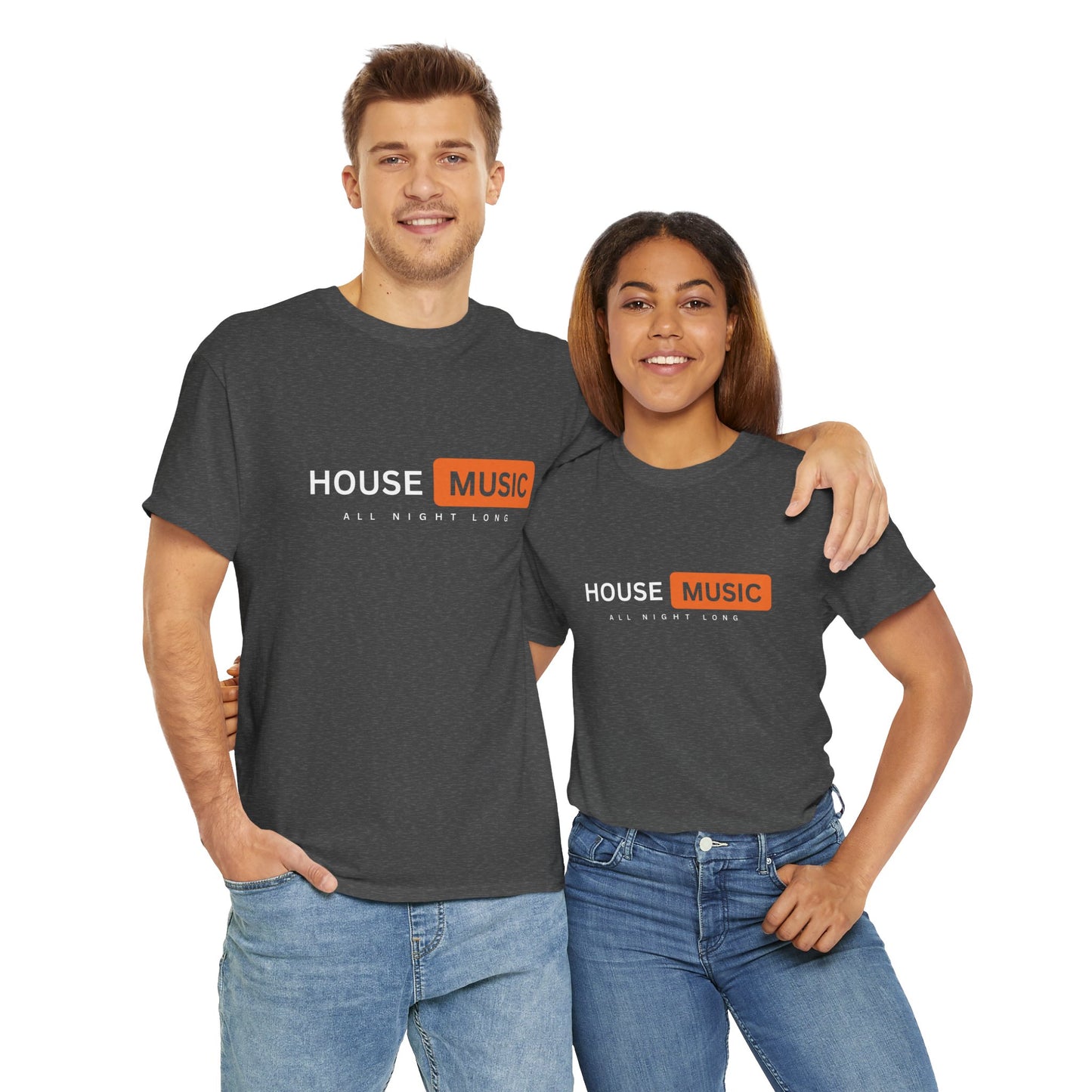 House music all night long hub T-Shirt — Unisex Heavy Cotton Tee
