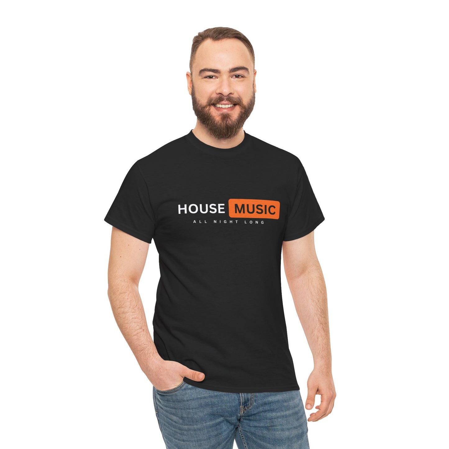 House music all night long hub T-Shirt — Unisex Heavy Cotton Tee