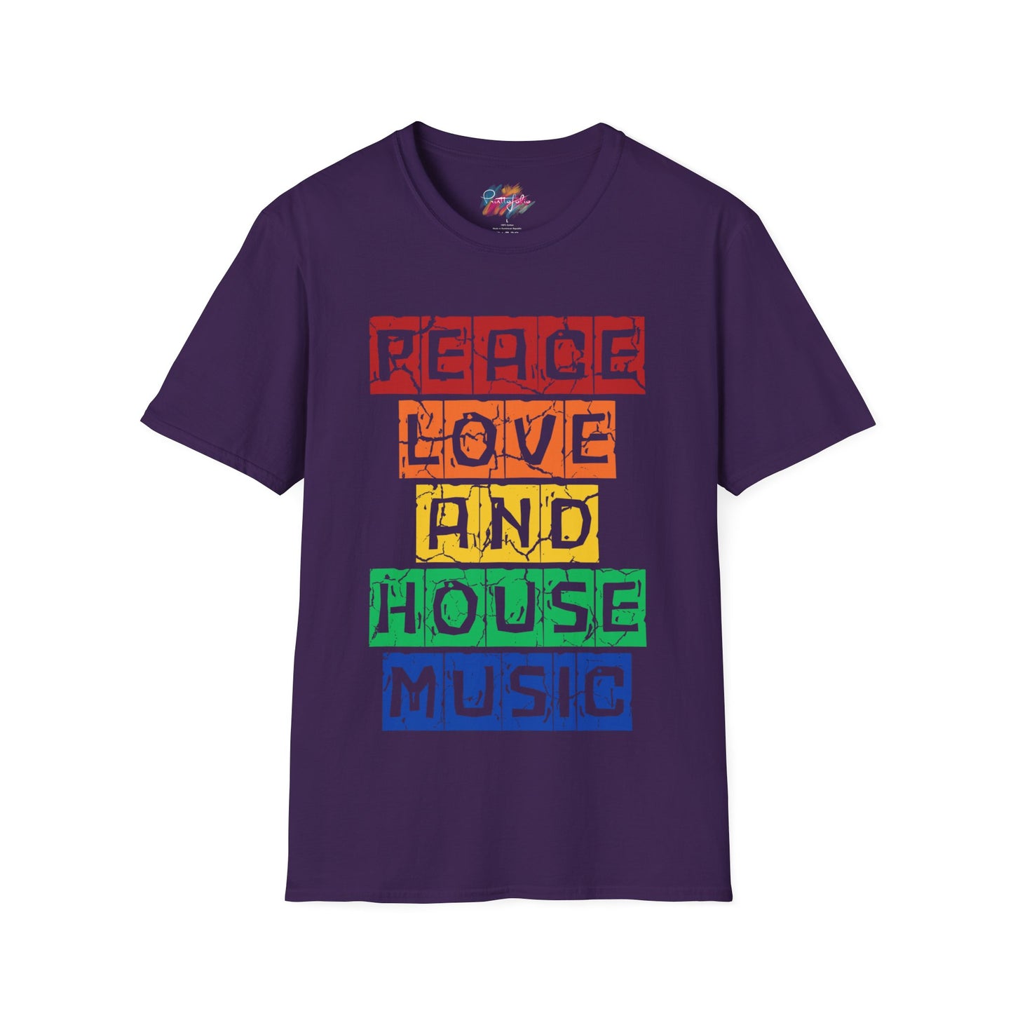 House music - Peace love - Unisex Softstyle T-Shirt