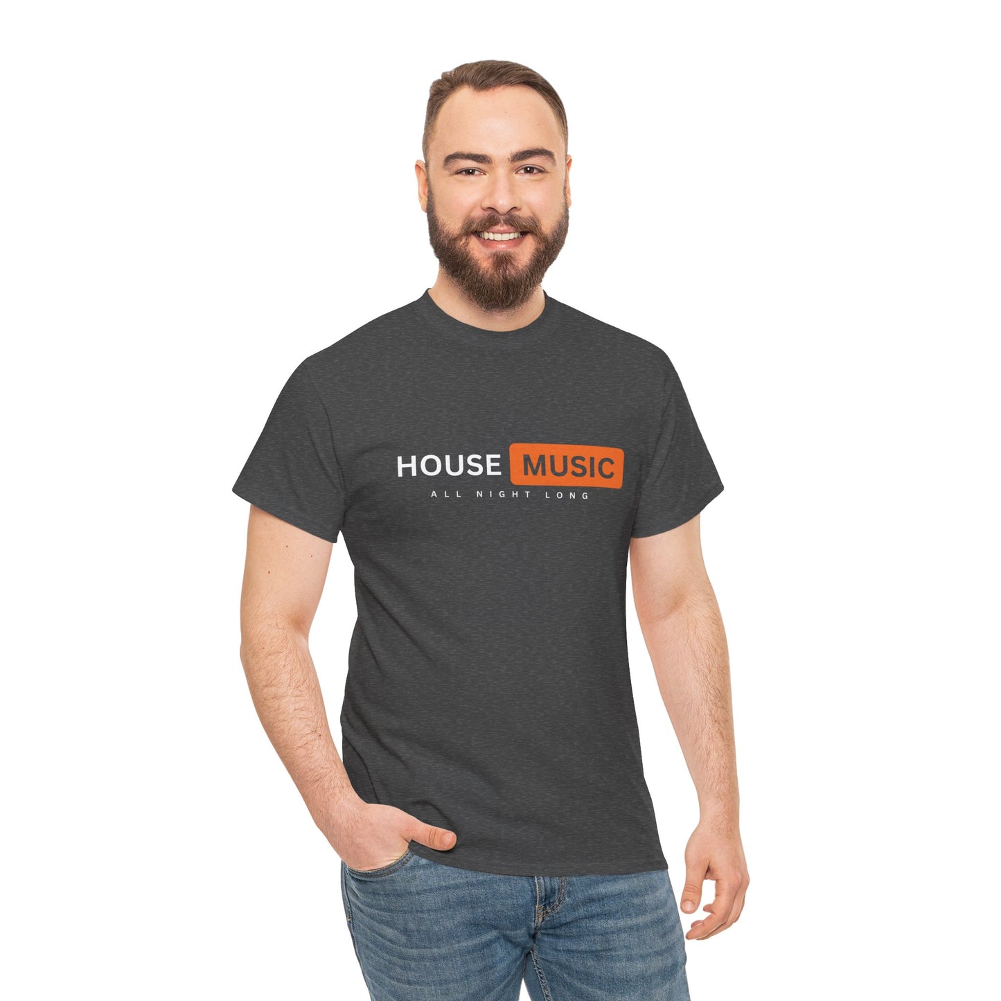House music all night long hub T-Shirt — Unisex Heavy Cotton Tee