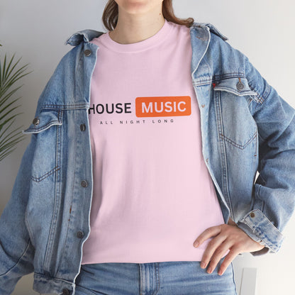 House music all night long hub T-Shirt — Unisex Heavy Cotton Tee