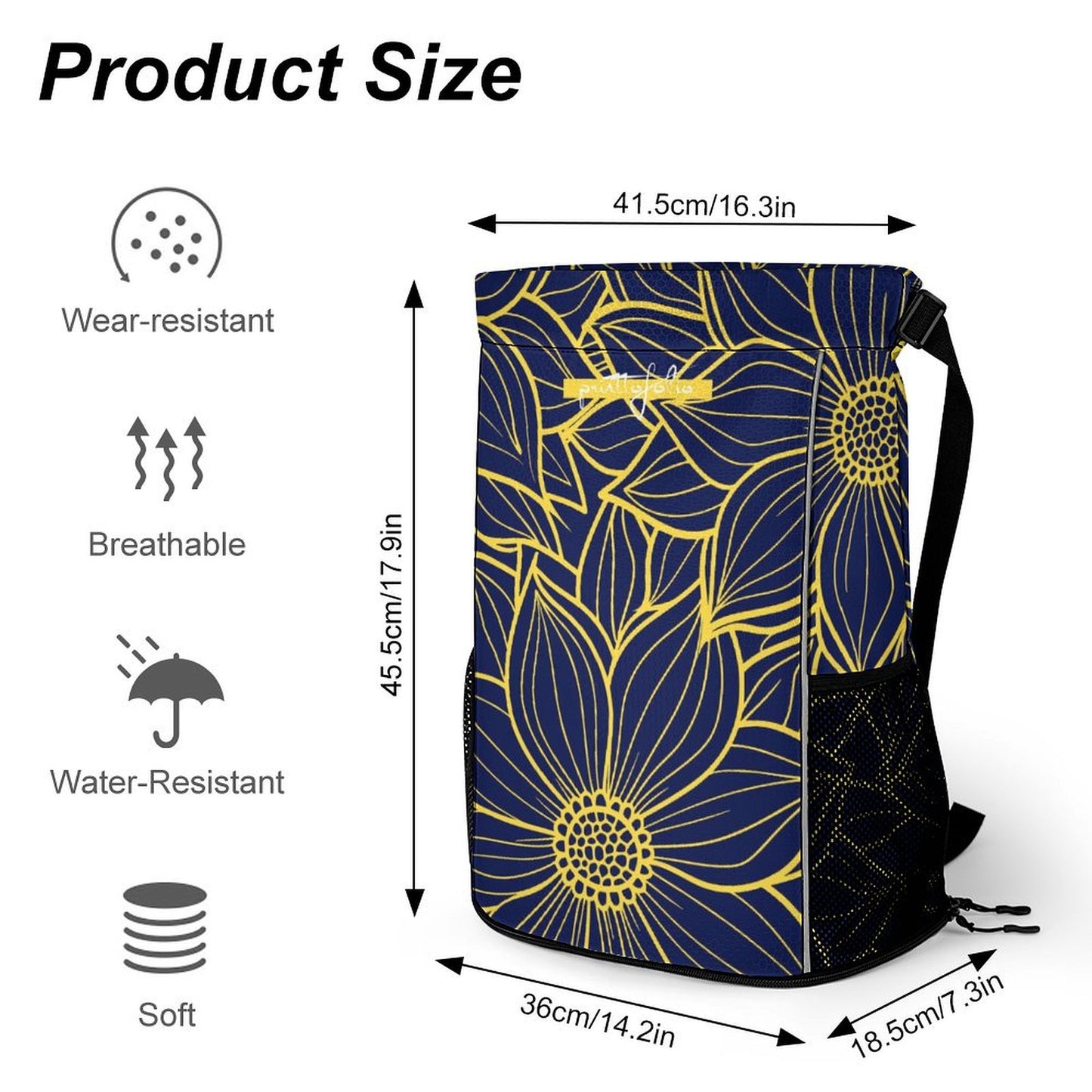 Flower blue - sport bag