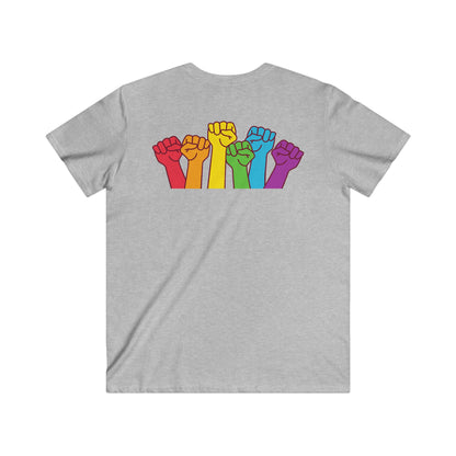 Gaylife - Fist - Fitted V-Neck Short Sleeve Tee - 10