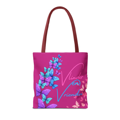 Tote Bag vlinder en vrienden pink
