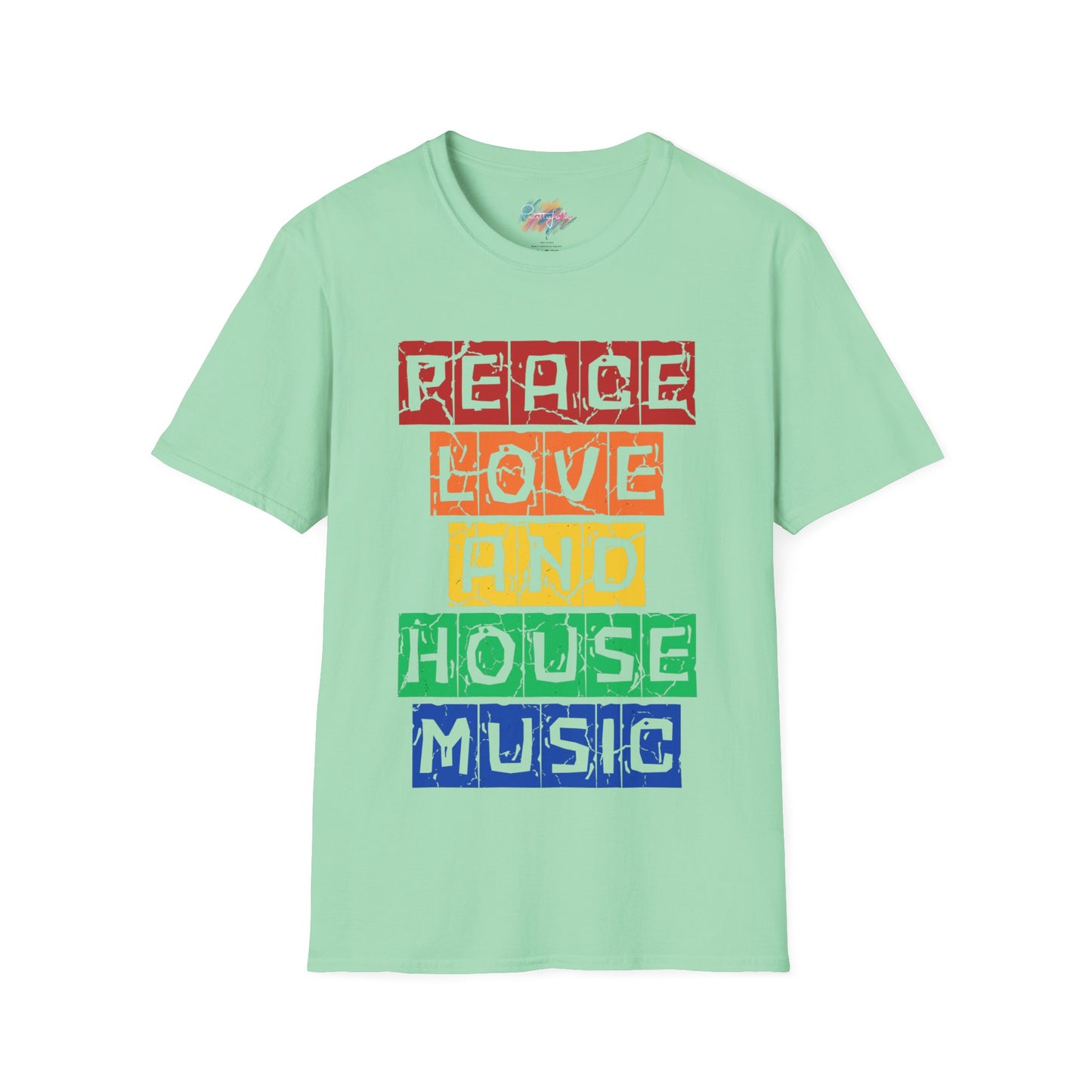 House music - Peace love - Unisex Softstyle T-Shirt