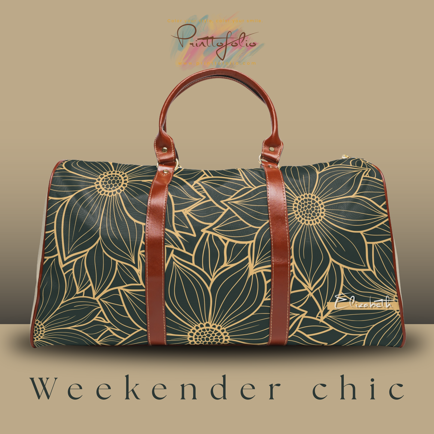 boho flower collection green