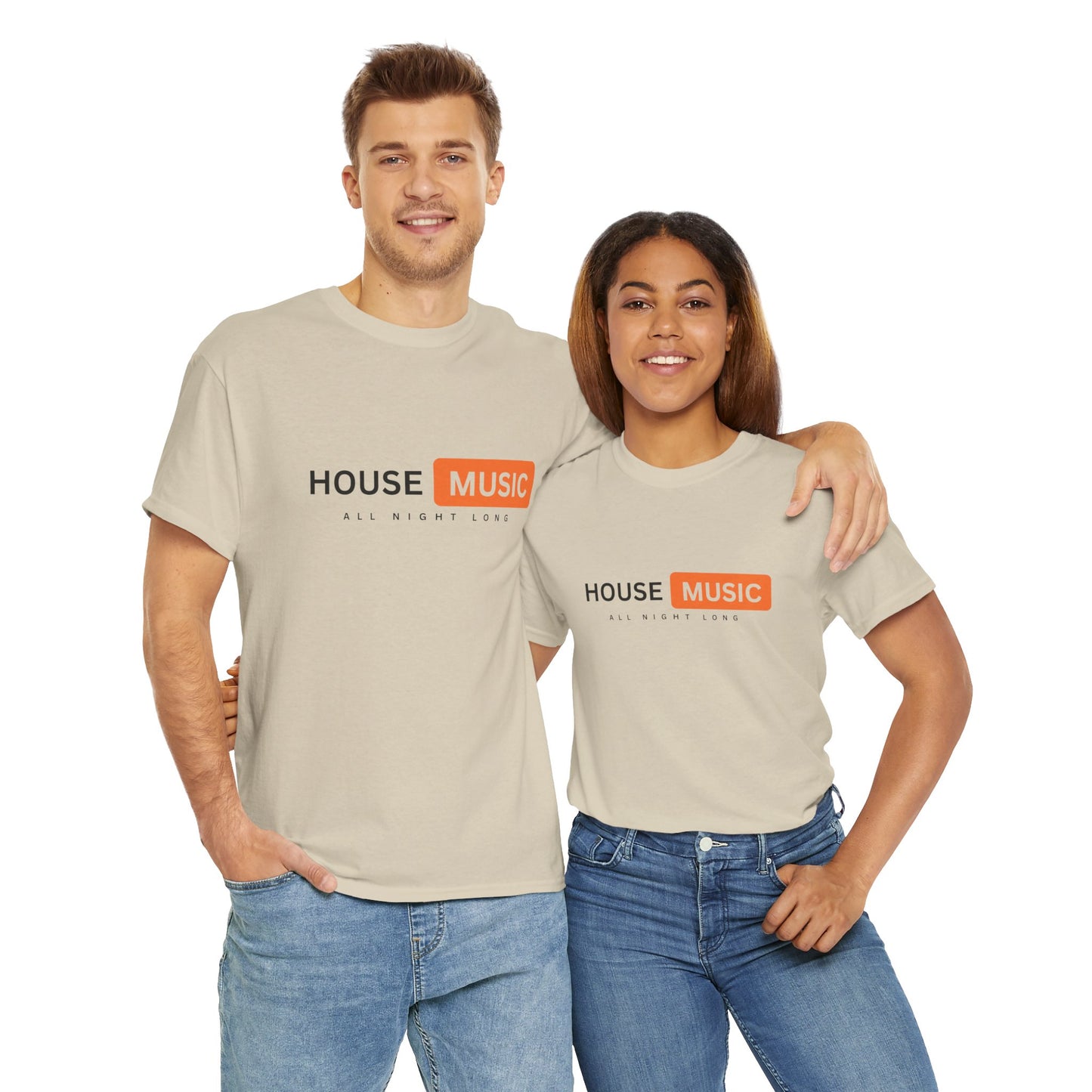 House music all night long hub T-Shirt — Unisex Heavy Cotton Tee