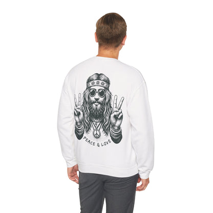 Peace & Love Crewneck Sweatshirt — Retro Vibe Peaceful Graphic