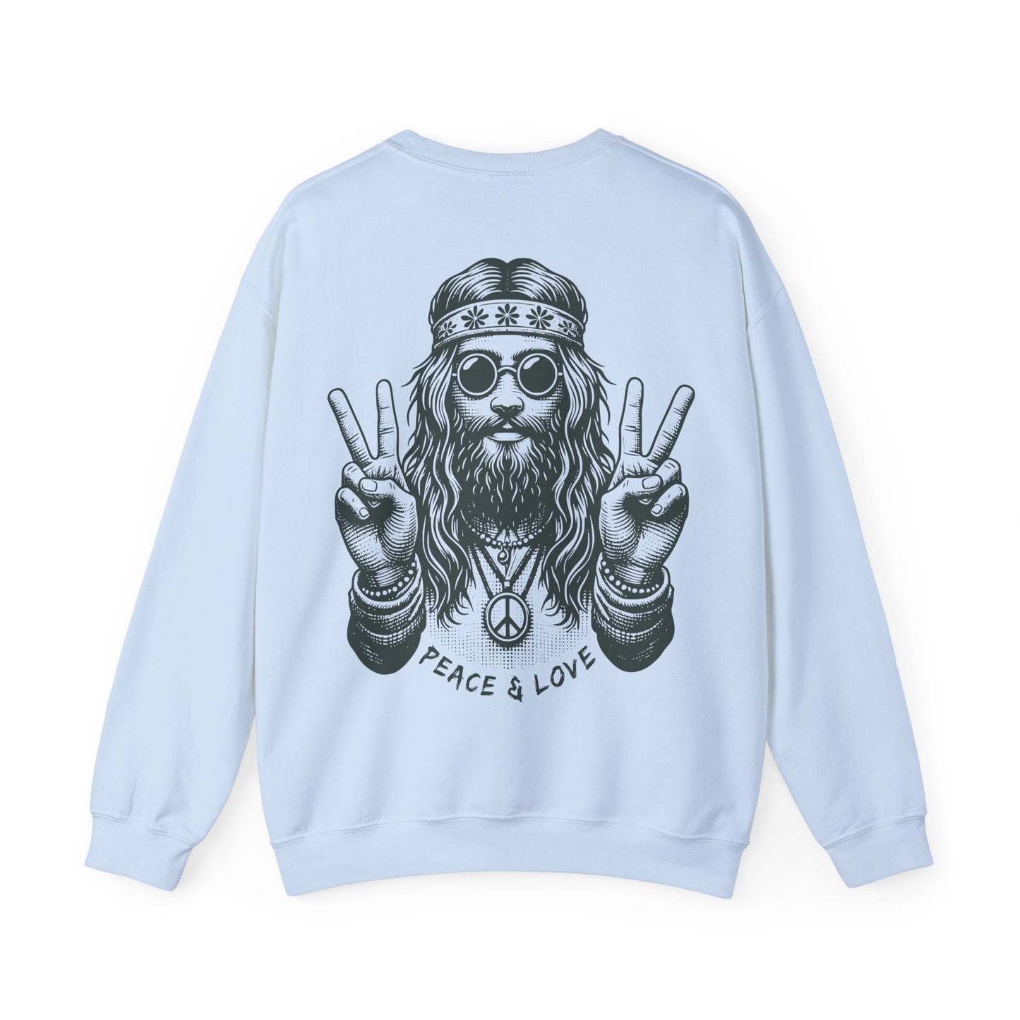 Peace & Love Crewneck Sweatshirt — Retro Vibe Peaceful Graphic