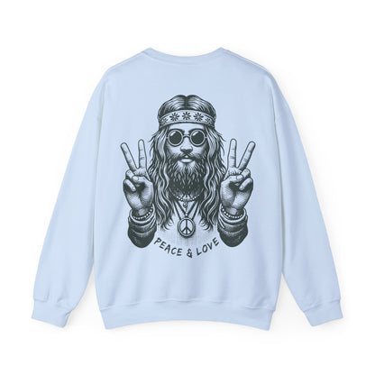Peace & Love Crewneck Sweatshirt — Retro Vibe Peaceful Graphic