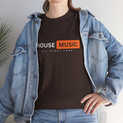 House music all night long hub T-Shirt — Unisex Heavy Cotton Tee