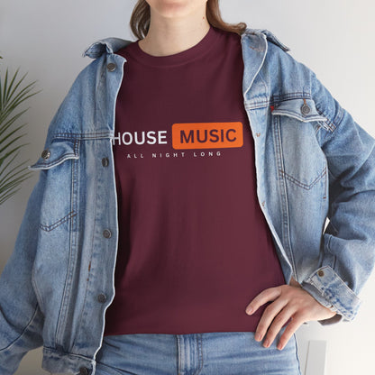 House music all night long hub T-Shirt — Unisex Heavy Cotton Tee