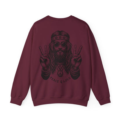 Peace & Love Crewneck Sweatshirt — Retro Vibe Peaceful Graphic