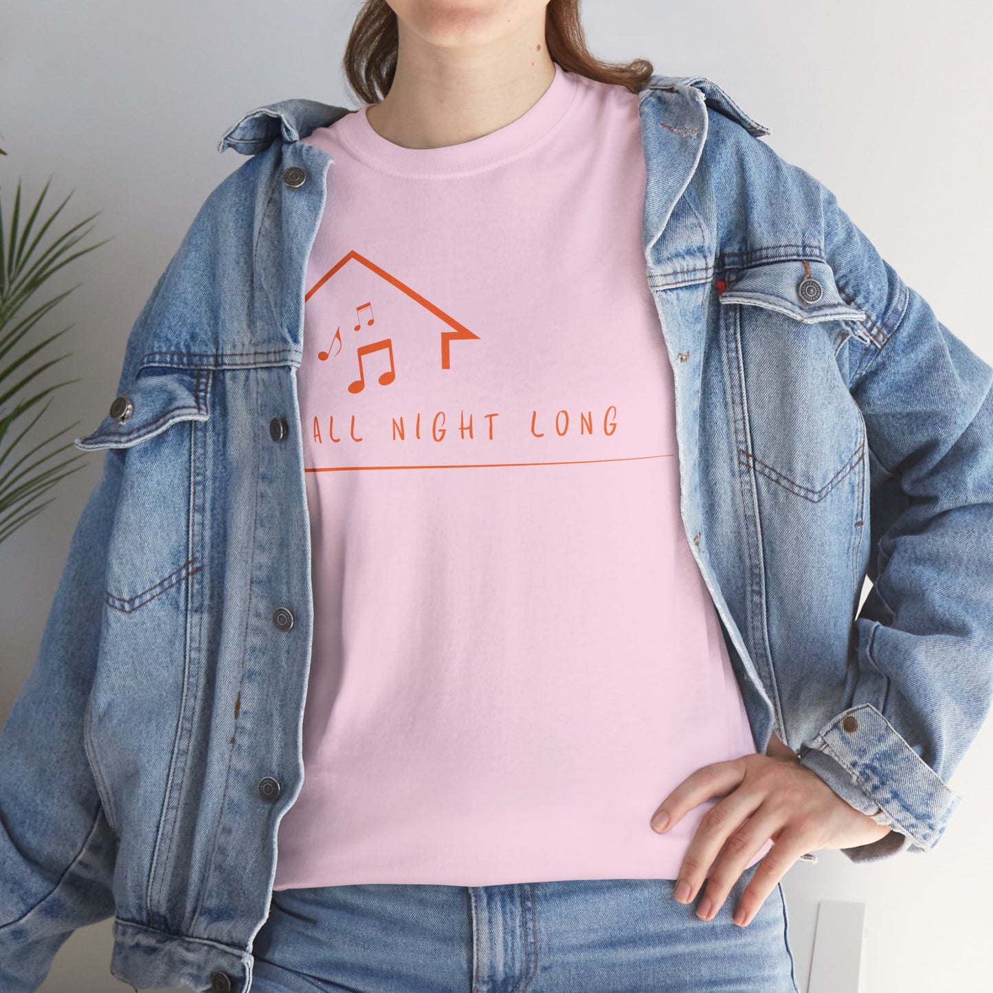 House music all night long T-Shirt — Unisex Heavy Cotton Tee