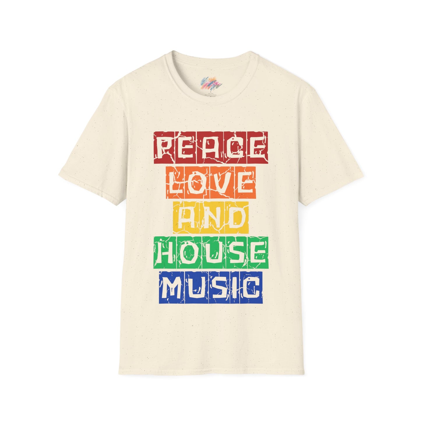 House music - Peace love - Unisex Softstyle T-Shirt