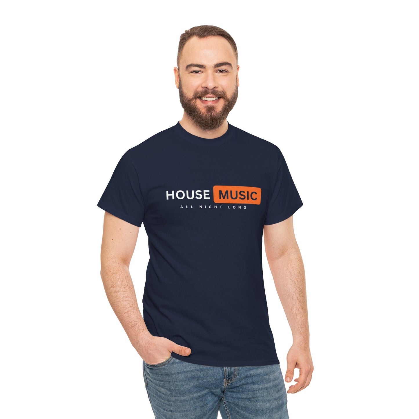 House music all night long hub T-Shirt — Unisex Heavy Cotton Tee