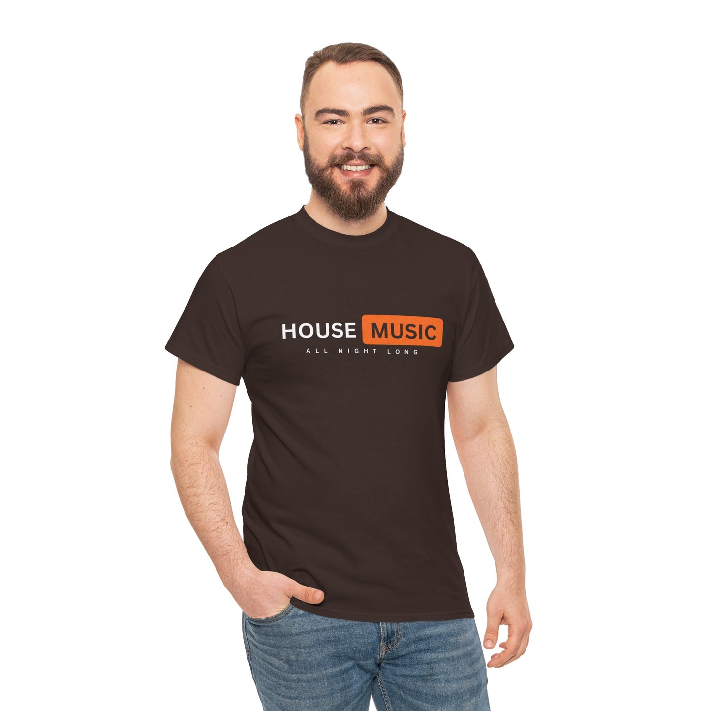 House music all night long hub T-Shirt — Unisex Heavy Cotton Tee