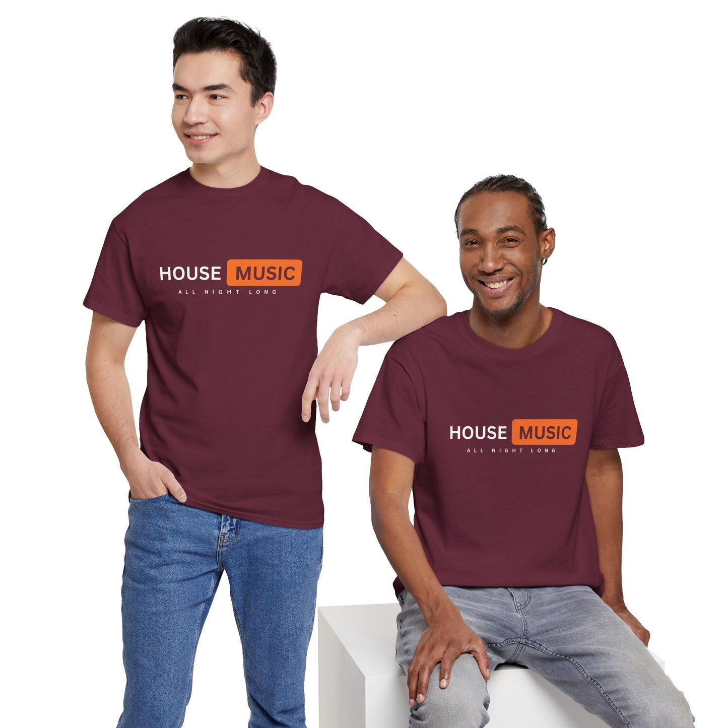 House music all night long hub T-Shirt — Unisex Heavy Cotton Tee