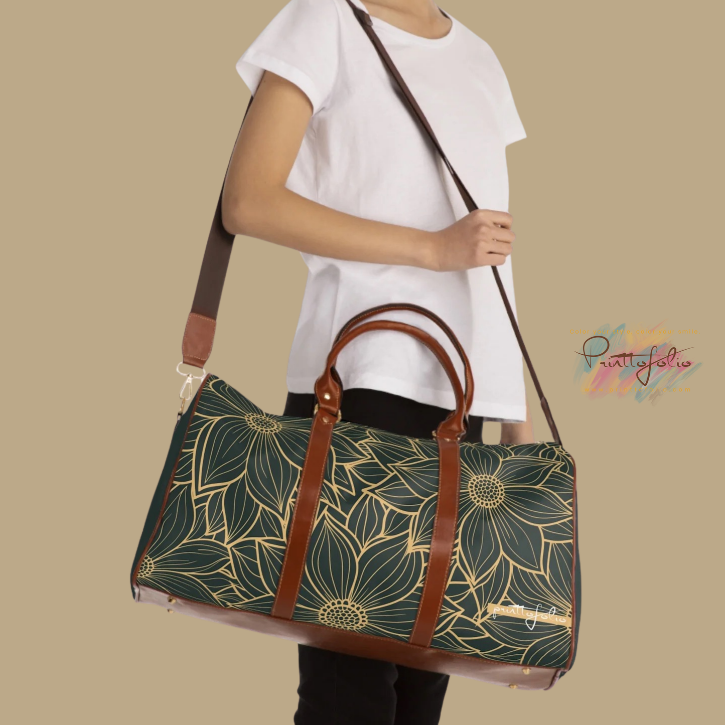 boho flower collection green