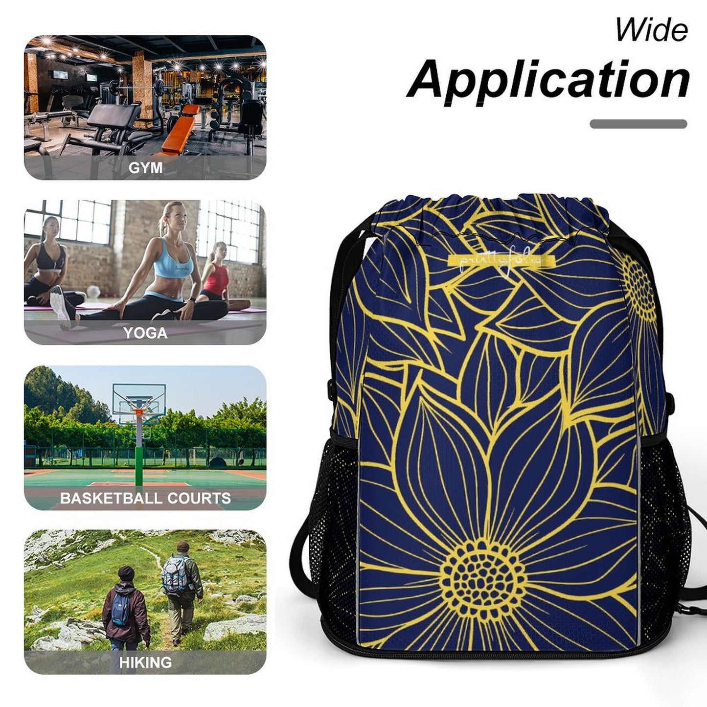 Flower blue - sport bag