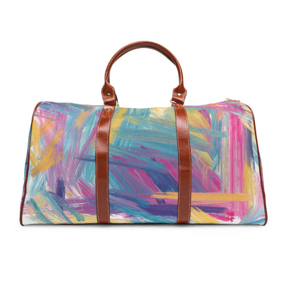 Weekender Bag, PU Leather Duffle, Wild Painter Theme, Waterproof Travel Bag, Overnight Bag, Carry-On Luggage, Travel Tote