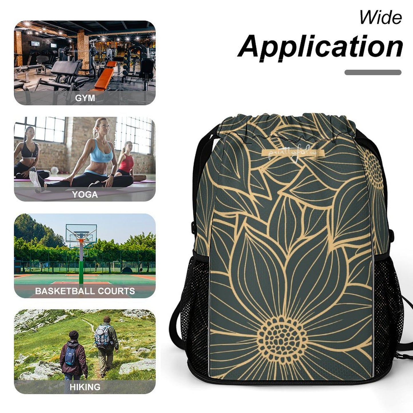 Flower green - sport bag