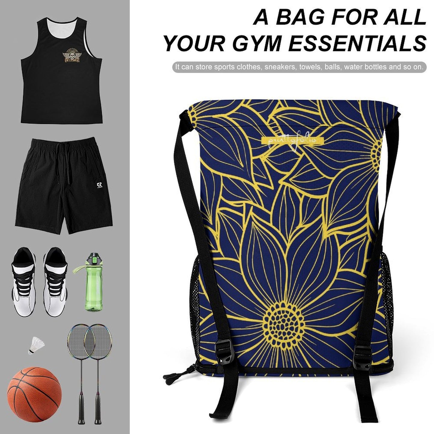 Flower blue - sport bag