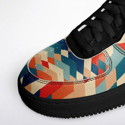 Custom Casual Sneakers | Custom Circus Sneakers | Circus Black Low Sneakers | Circus Themed Sneakers | Unisex Pu Leather Sneakers